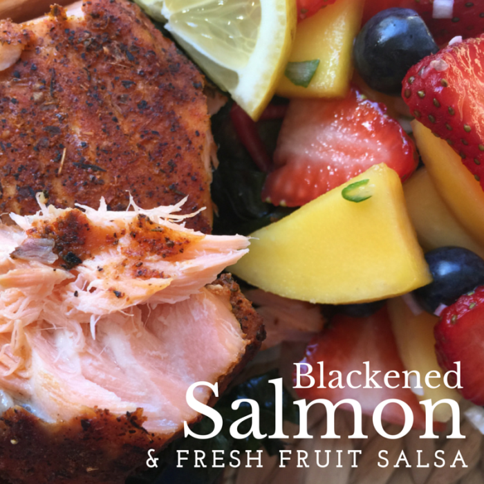 Sam's Club Seafood: Blackened Salmon And Fruit Salsa! © www.roastedbeanz.com #SamsClubSeafood #ad #collectivebias #shop