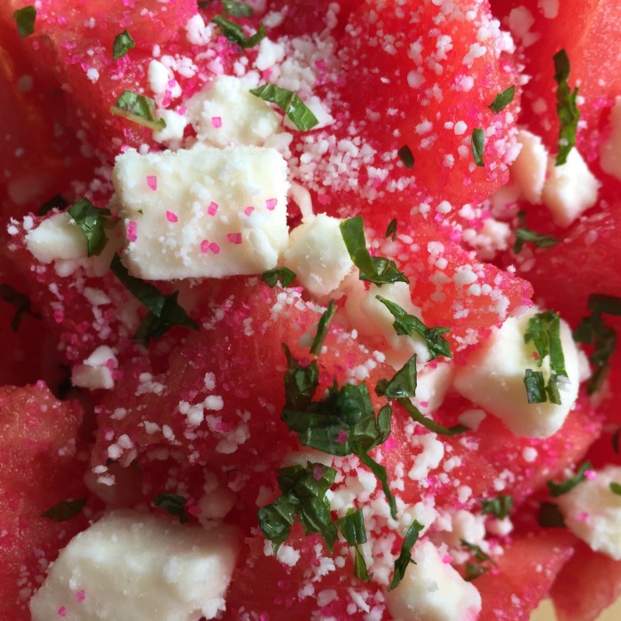 Watermelon Feta & Mint Bowl © www.roastedbeanz.com #waveofflavor #nikosfeta #ad
